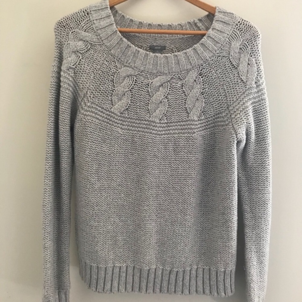 Gray Cable Knit Sweater from aerie